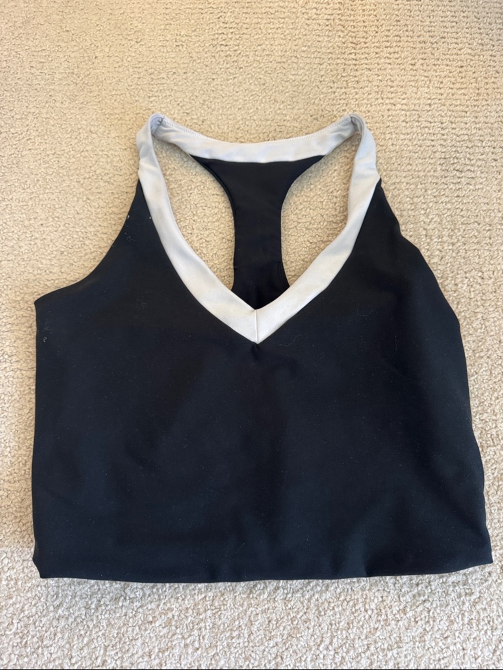 Abercrombie & Fitch Black Racerback Tank with White Trim